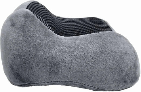 Wolf Essentials 4-Piece Set Memory Foam Neck Pillow Travel Ergonomic Neck Support Pillow with Eye Mask, Earplugs & Mesh