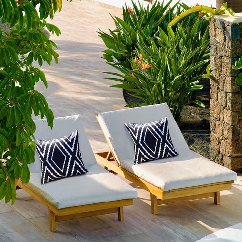 HOMFREEST Black and White Waterproof Outdoor Pillow Covers - 18x18 Geometric Boho Pillows Set of 2