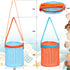Beach,2pcs Vodolo Sea Shell Bags for Mesh Seashell Holder,Shelling Collecting Tools Travel Sand Toys Storage Bucket