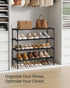 4-Tier Closet, 11.8 24.5 26 Inches,Black ULSA124BH01 SONGMICS Shoe Rack for Compact Metal Shoe Organizer Shelf