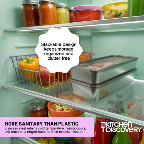 Packaging Kitchen Discovery Stay Fresh Bacon Keeper for Refrigerator Preserves Freshness and Prevents Spoilage No Mess