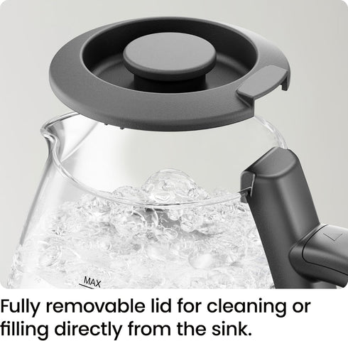 Chefman 1L Electric Tea Kettle with LED Lights, Automatic Shut Off, Removable Lid, Boil-Dry Protection, Electric