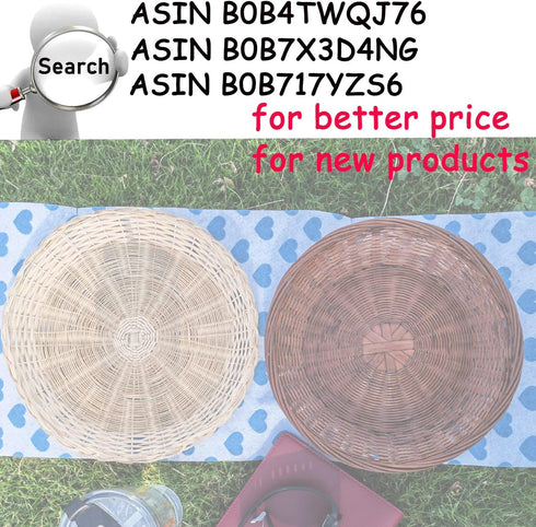 BB HOME, ZHONGER BHO Hand Weave Bamboo Paper Plate Holder, 10in Set of 4 for Picnic & Daily Dining