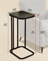 27 Inches KJGKK C Shaped End Table, High Small Side Table for Sofa and Bed, Couch Table That Slides Under, Tall Tv Tray