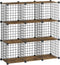 HOOBRO 9-Cube Wire Storage Organizer, Metal Grid Shelf, Modular Cabinet for Living Room, Bedroom, Rustic Brown and Black