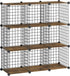 HOOBRO 9-Cube Wire Storage Organizer, Metal Grid Shelf, Modular Cabinet for Living Room, Bedroom, Rustic Brown and Black