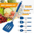 Kitchen Utensils Set of 4 Pack,Silicone Cooking Utensils Set for Nonstick Cookware,Perfect for Baking and Mixing,Spatula Set BPA Free,Dishwasher Safe,Blue by YASUEBI