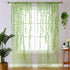 Green Sheer Curtains 108 Inches Long - Vine Leaf Patterned Curtains, 2 Panels for Living Room, Bedroom