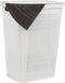 Mind Reader 60L Slim Laundry Hamper, Clothes Basket with Lid, Linen Design, Plastic, 18.25”L x 14.25”W x 23.5”H, White