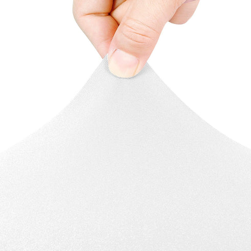 Peomeise 4FT Spandex Table Cover Rectangular Stretch Tablecloth (White, 4FT)