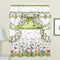 Printed Cottage Window Curtain Set - 57 Inch Width, 24 Inch Length - Green Butterflies - Polyester Soft Treatment