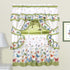 Printed Cottage Window Curtain Set - 57 Inch Width, 24 Inch Length - Green Butterflies - Polyester Soft Treatment