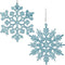 DearHouse 36pcs Plastic Snowflake Ornaments, Tiny Sparkling Glitter Snowflake Decorations on String for Christmas Trees