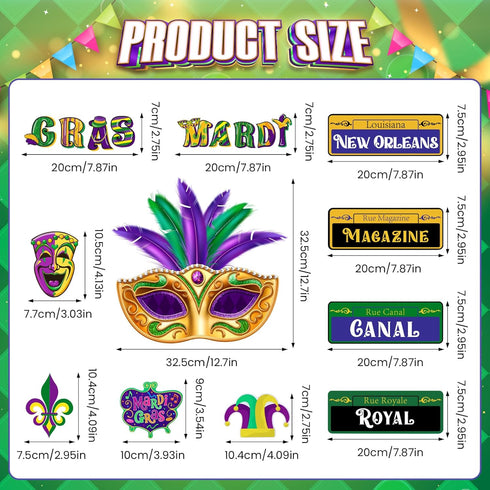 Mardi Gras Magnets Decorations, Refrigerator Magnets for Kitchen, Carnival Fridge Stickers and Dishwasher Cover