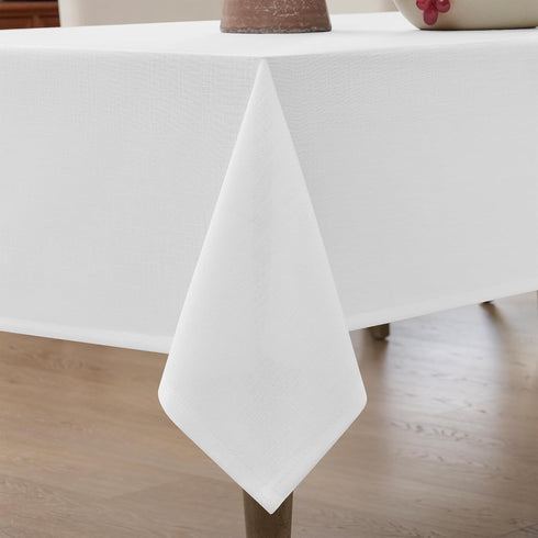 Jayrma 55 55 Inch 4 White Square Tablecloth x Small White Linen Table Cloth for Foot Square Table Wrinkle Resistant
