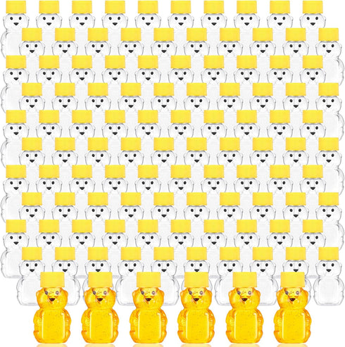 Patelai 96 Pcs 2 oz Plastic Honey Bear Bottle Bear Shape Clear