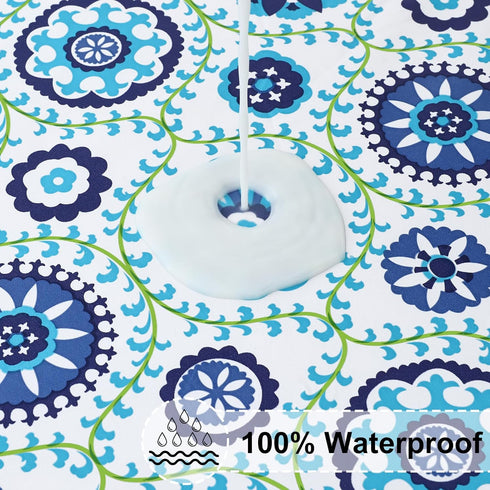 2 Pack 100% 6 30x72 inch) misaya Vinyl Tablecloth, Fitted Table Cover, Waterproof, Elastic Edge, Flannel Backing, Table