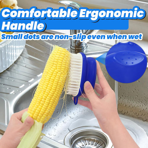 2-Pack PHYEX Vegetable Brush, Non-Slip Grip Veggie Scrubber for Cleaning Food, Fruits, Potatoes