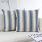 JOJUSIS Farmhouse Stripe Throw Pillow Covers, Pack of 2, 20 x 20 Inch, Blue