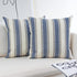 JOJUSIS Farmhouse Stripe Throw Pillow Covers, Pack of 2, 20 x 20 Inch, Blue