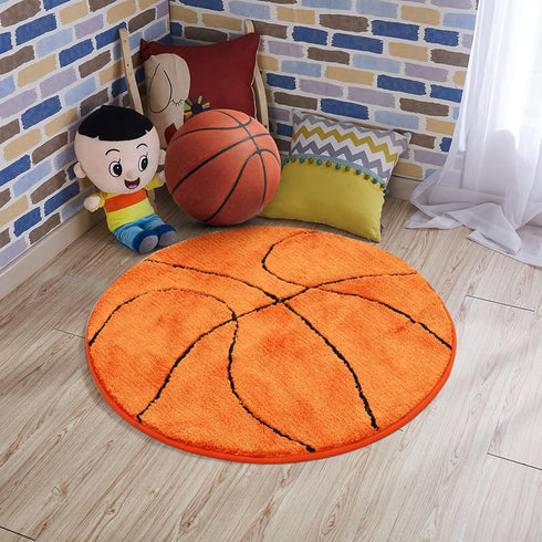 JeogYong Basketball Rug, Soft and Comfy Sports Themed Round Area Rugs Bedroom Living Room Carpet Kitchen Mat Bath Rugs