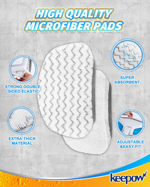 6 Pack 1940 1544 1440 1544A 2075A 1806 5938 1940W 19404 1940A KEEPOW Steam Mop Pads for Bissell Powerfresh Series Floor