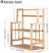 HYNAWIN Bamboo Spice Rack Storage Shelves, 3 Tier Standing Pantry Shelf for Kitchen Counter, Bathroom Countertop