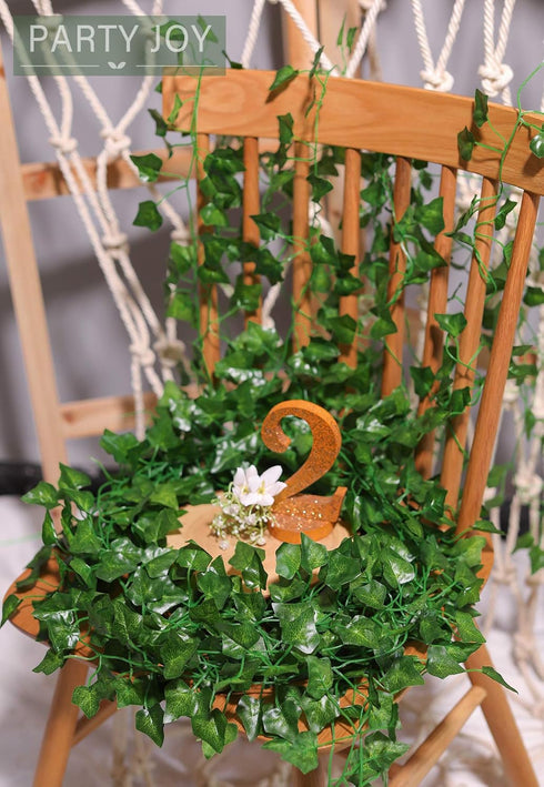 PARTY JOY 84Ft 12 Strands Artificial Ivy Leaf Vines, Hanging Plants Garland Fake Foliage for Home Garden Bedroom