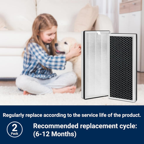 TOMORAL Replacement Filter for 40 Series Air Purifier, 3 in 1 with Pre-filter, H13 HEPA, 2 Pack
