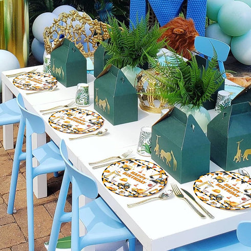 Xjoviative 40PCS Set 20 Construction Happy Birthday Paper Plates and Napkins Party Supplies, Disposable Construction
