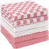 6 Pack 100% 12x12 inch Set (Pack 6) DecorRack Cotton Checkered Washcloths, Soft Cotton Face Towels, Absorbent