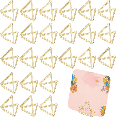 OLYCRAFT 36pcs Mini Place Card Holders, Cute Triangle Shape Table Number Holders for Weddings, Anniversary Party