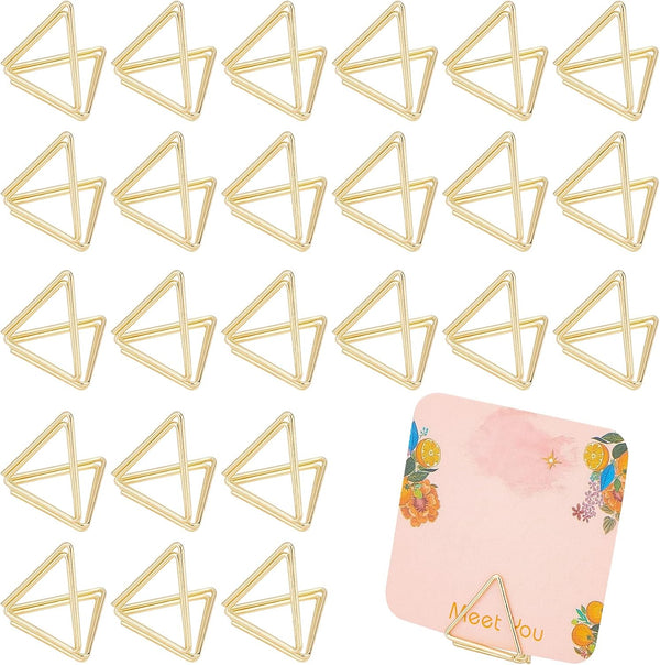 OLYCRAFT 36pcs Mini Place Card Holders, Cute Triangle Shape Table Number Holders for Weddings, Anniversary Party