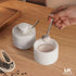 3" Set 2 Countertop MARBLOUS KRAFTS Marble Salt Cellar White Celtic Salt, Seasoning Containers for Kitchen Decor