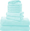 Cosy Family Microfiber 8-Piece Towel Set, 2 Bath Towels, 2 Hand Towels, and 4