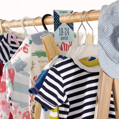 Baby Boy Closet Organizer Dividers for Newborn to 4T Clothes, 4" x 6" Size Dividers for Nursery