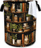 Wooden Bookshelf Cat Laundry Basket Storage Bin Foldable Laundry Hamper Clothes Storage