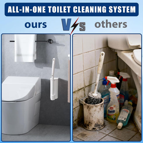 70 1 Pack. Disposable Toilet Brush with Toliet Wand Refills, Toilet Brush and Holder, Wall-Mounted Toilet Bowl Wand