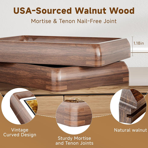 WILTYAPF 8x10 6x8 Premium Natural Walnut Wood Picture Frame, Handcrafted with Solid Wood Back & HD Tempered Glass, Rich