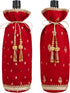 Handmade Wine Bottle Covers, Set of 2 Wine & Champagne Bottle Bags for Home Table Decor, Holiday Party