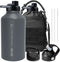 OneTigris 64 oz Tactical Half Gallon Water Bottle with Straw, Leakproof Sport Jug, 3 BPA Free Lids, Paracord Handle &