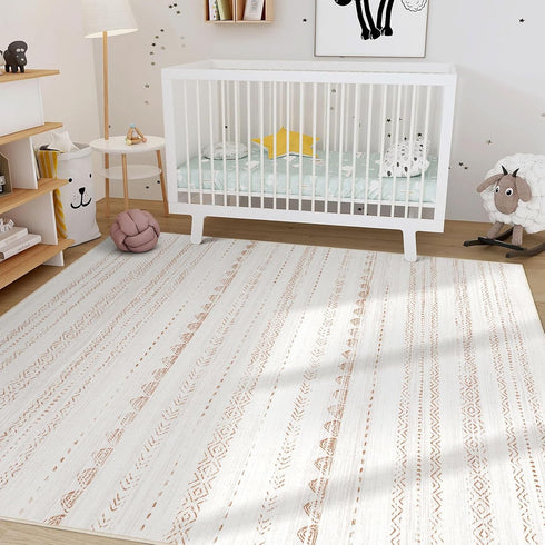 5x7 Nakagishi Area Rug Living Room Rugs: Large Soft Machine Washable Boho Moroccan FarmNeutral Stain Resistant Indoor