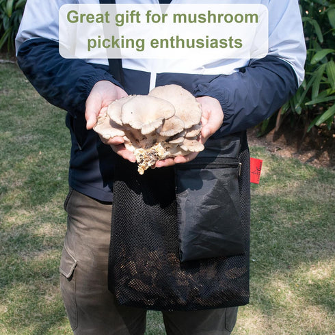 1 Pc Mesh Foraging Bag with Drawstrings & Bottom Support for Mushrooms,Herbs, Wild Plants, Durable Harvesting Morel