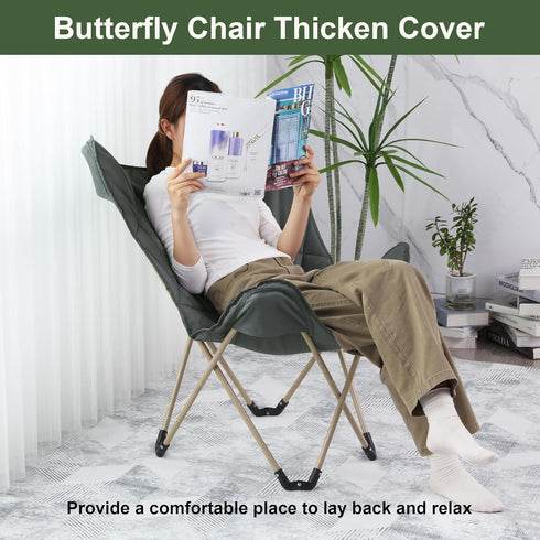 MABOZOO Thicken Butterfly Chair Replacement Cover (Chair Not Included), Waterproof Replacement Cover for Butterfly