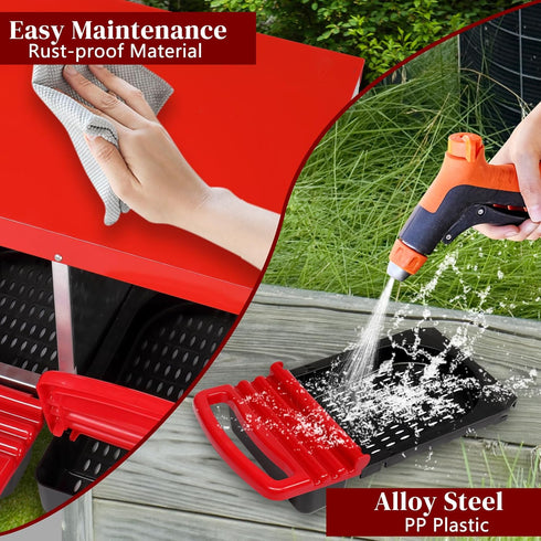 3-Compartment VINGLI Chicken Nesting Box Roll-Out with Plastic Baskets, Egg Nesting Boxes for Hens, Chicken Coop Laying