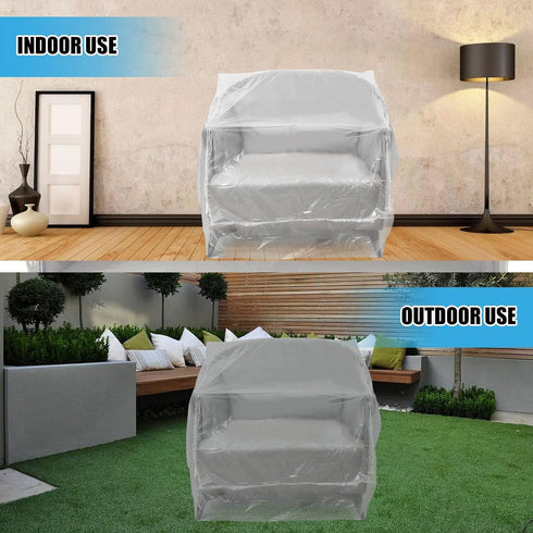 Plastic Furniture Chair Covers for Moving, Extra Large Heavy Duty Waterproof Protectors for Armchair & Recliner