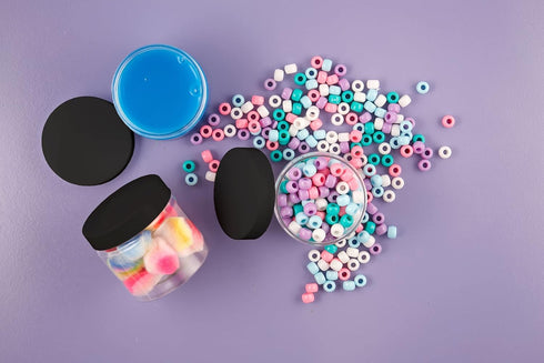 Healthy Packers 4oz Plastic Jars with Lids, Small Clear Lotion Containers, 12 Pack Cream and Cosmetic Jars (Black)