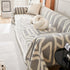 59"x71", 1 VClife Bohemian Aztec Accent Chair Cover Gray White Geometric Tribal Chenille Armchair Slipcover Reversible