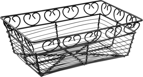 Winco Rectangular Wire Fruit Basket, 9-Inch x 5-7/8-Inch x 3-Inch, Black