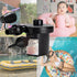 3 Nozzles, 110V AC/12V Electric Air Pump for Inflatable with DC, Portable Air Mattress Pump, Quick Fill Inflator Air